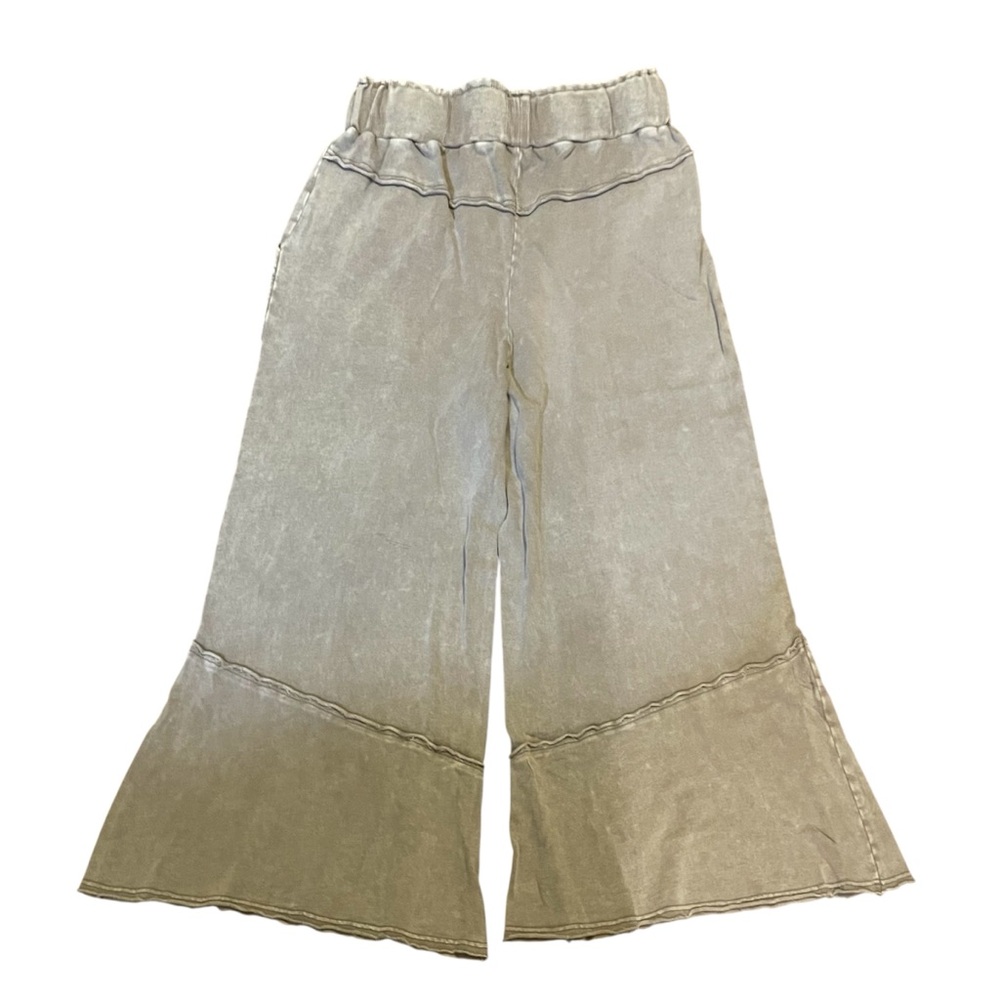 Easel Mineral Wash Mushroom Palazzo Pants S - Picture 4 of 16